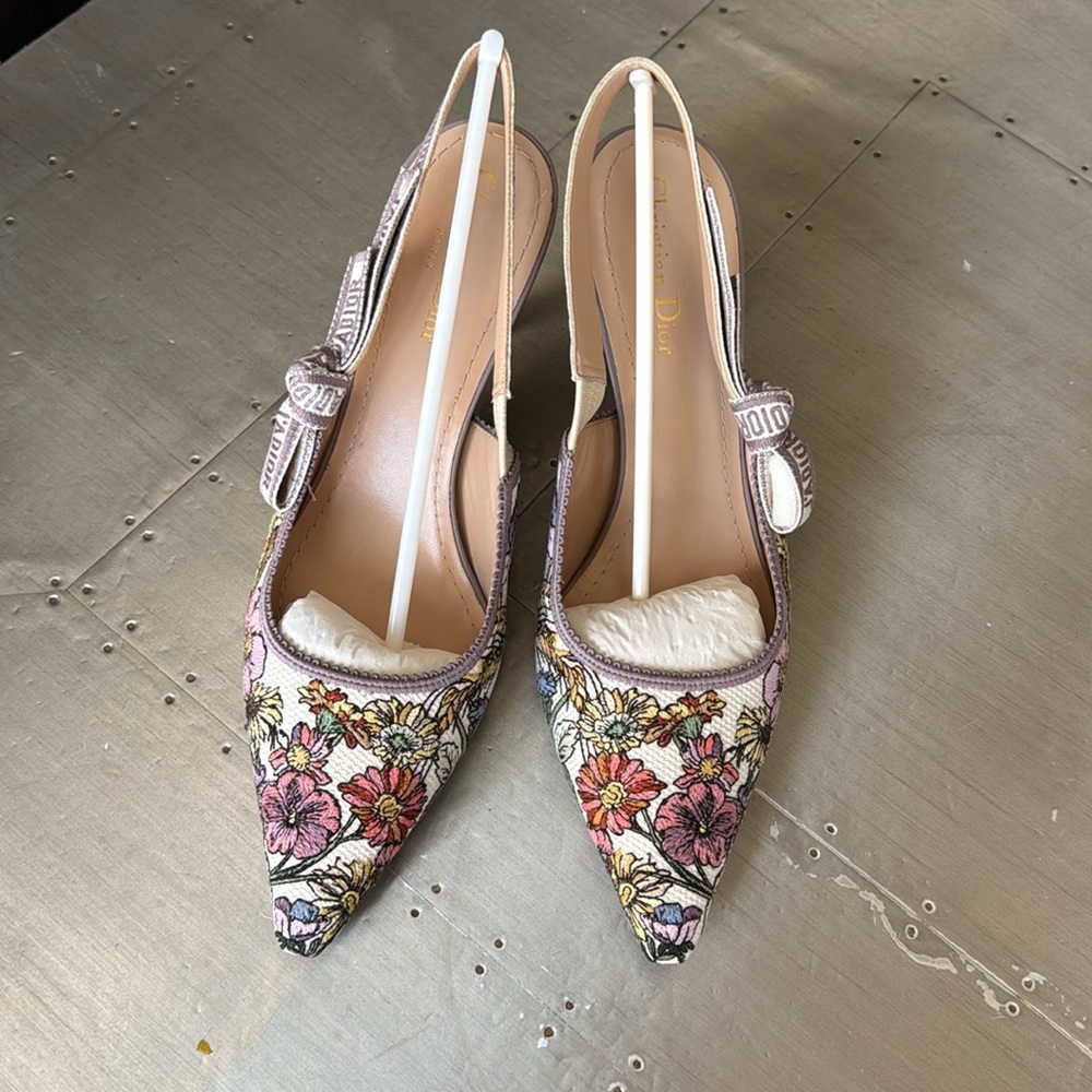 Christian Dior j’adior stiletto sling pump lilac multi color floral sz 41 - Picture 3 of 11